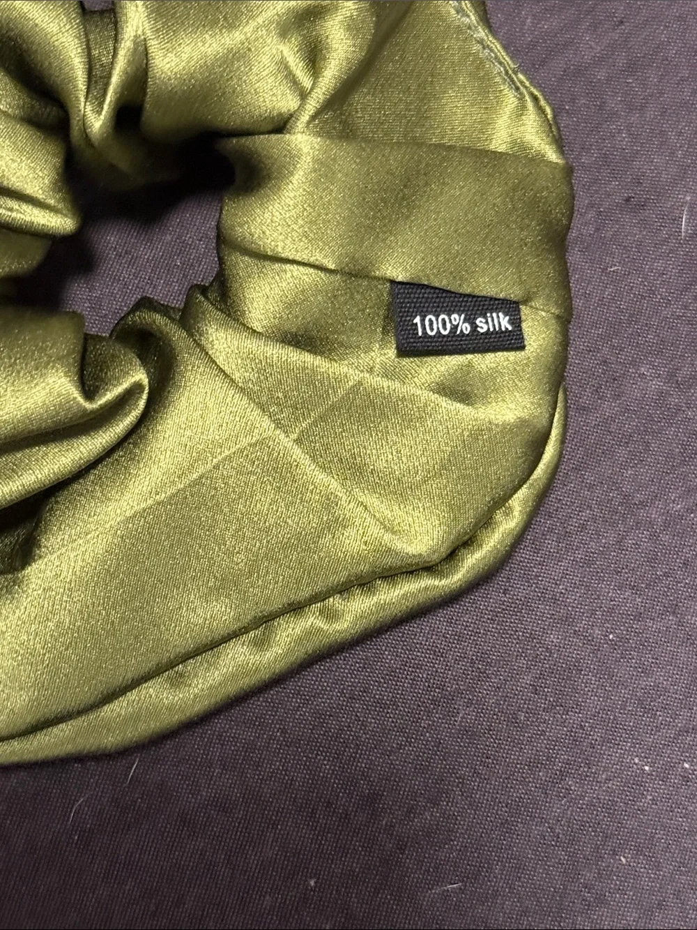 Silk Scrunchie Duo in Olive Green & Red
